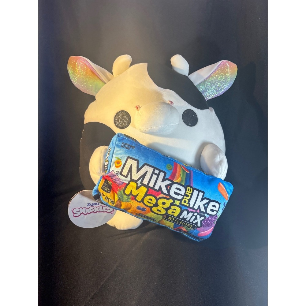 ZURU Snackles Cow Plush with‎ Mike and Ike Mega Mix Candy Toy Stuffed Animal